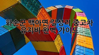화순군 백아면 길성리 중고차 유지비 완벽 가이드